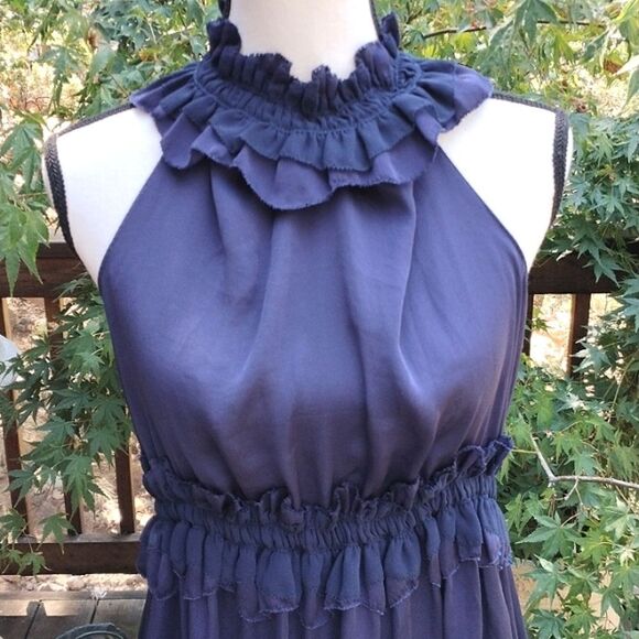 Theme Navy Blue Ruffly Dress - Picture 2 of 12